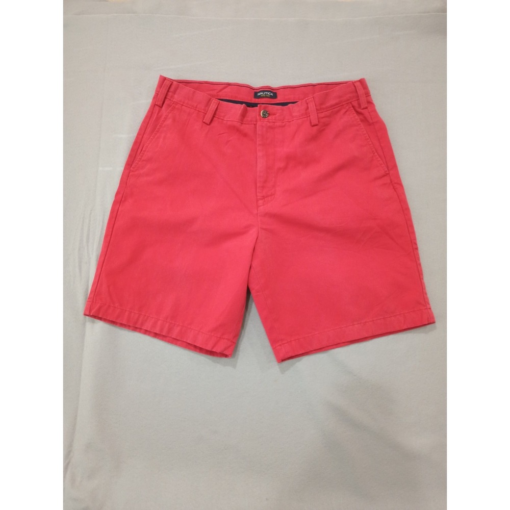 Nautica Mens Red Bermuda Cotton Twill Shorts Size 36W